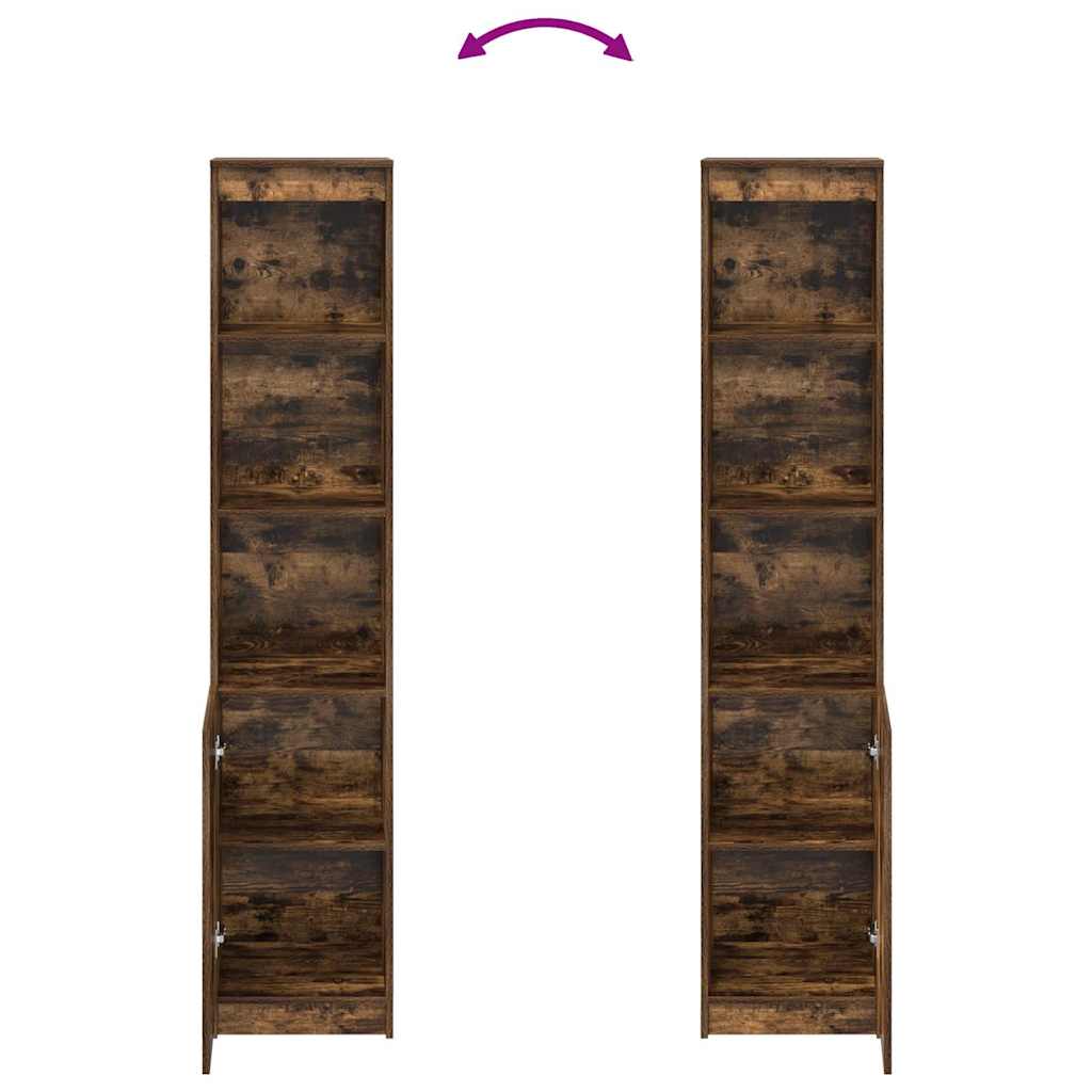 Hoge kast 37,5x35x180 cm spaanplaat gerookt eikenkleurig is nu te koop bij PeponiXL, paradijselijk wonen!