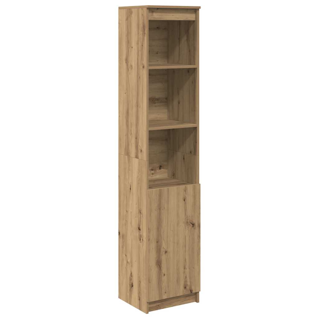 Hoge kast 37,5x35x180 cm bewerkt hout artisanaal eikenkleur is nu te koop bij PeponiXL, paradijselijk wonen!