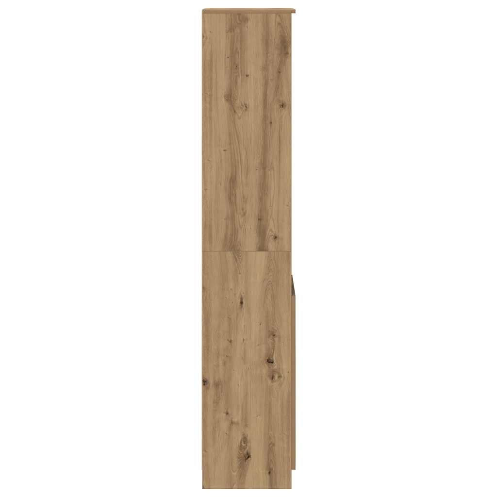Hoge kast 37,5x35x180 cm bewerkt hout artisanaal eikenkleur is nu te koop bij PeponiXL, paradijselijk wonen!