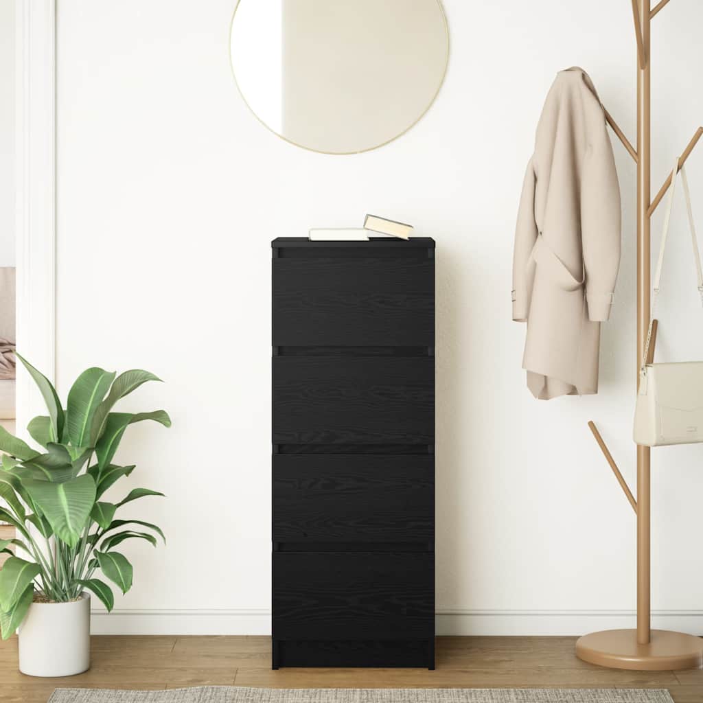 Dressoir 37,5x35x99 cm spaanplaat zwart eikenkleurig is nu te koop bij PeponiXL, paradijselijk wonen!