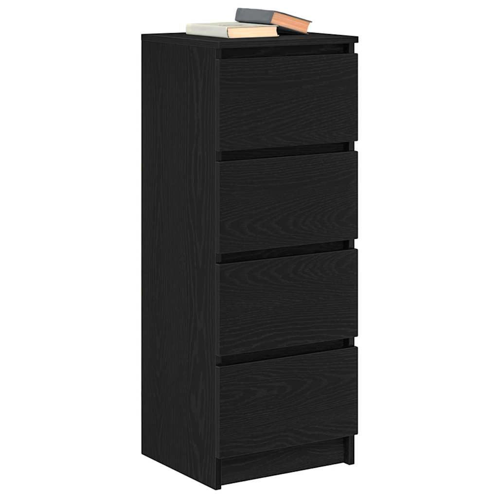 Dressoir 37,5x35x99 cm spaanplaat zwart eikenkleurig is nu te koop bij PeponiXL, paradijselijk wonen!