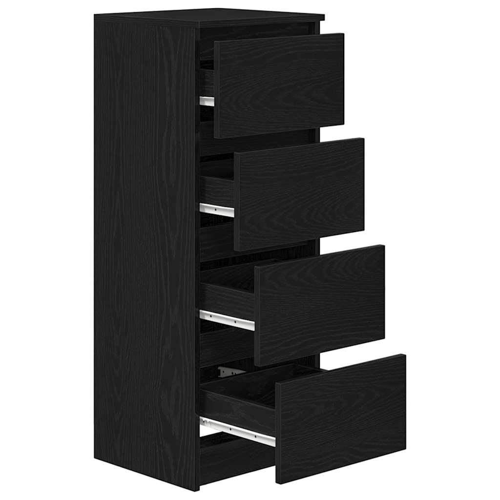 Dressoir 37,5x35x99 cm spaanplaat zwart eikenkleurig is nu te koop bij PeponiXL, paradijselijk wonen!