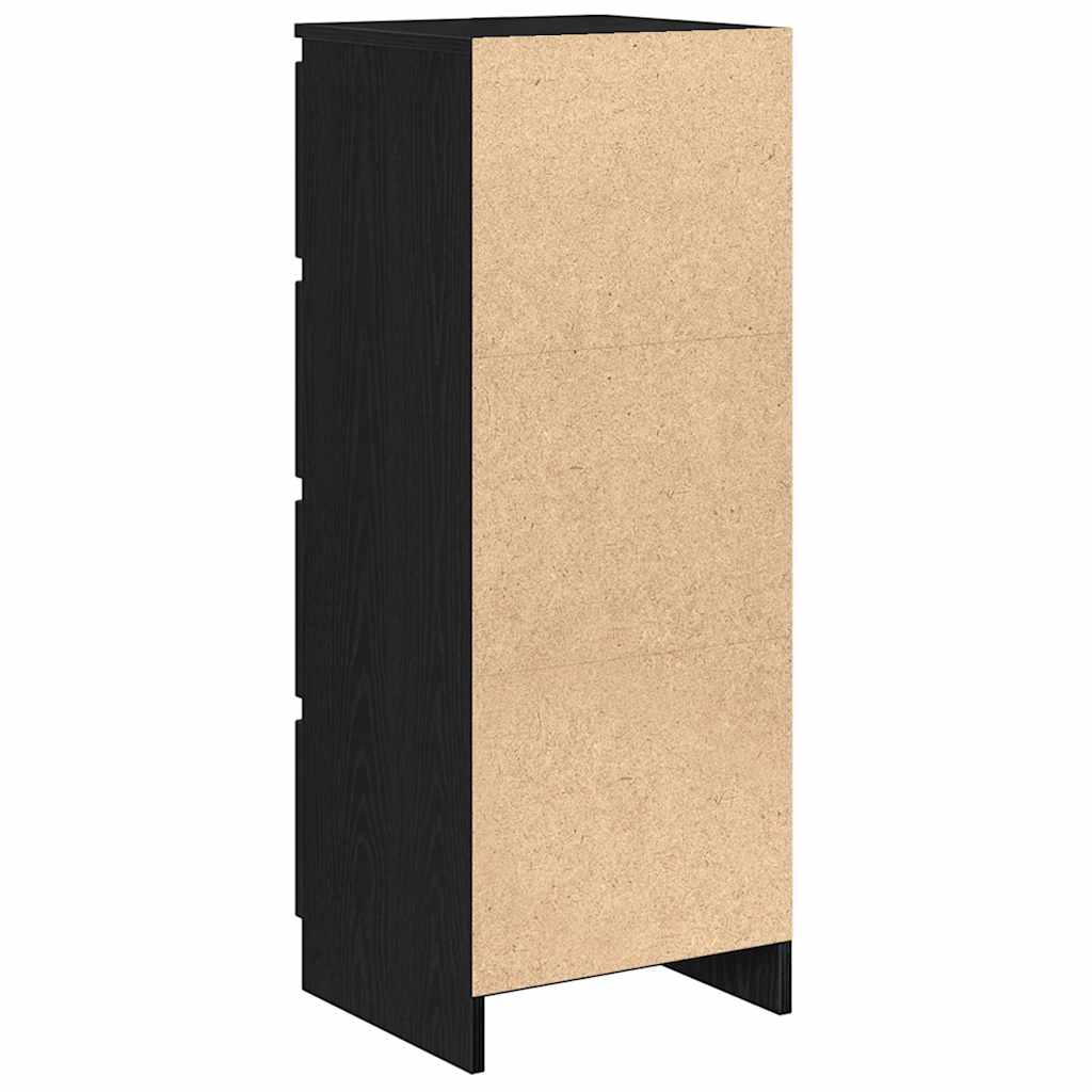 Dressoir 37,5x35x99 cm spaanplaat zwart eikenkleurig is nu te koop bij PeponiXL, paradijselijk wonen!