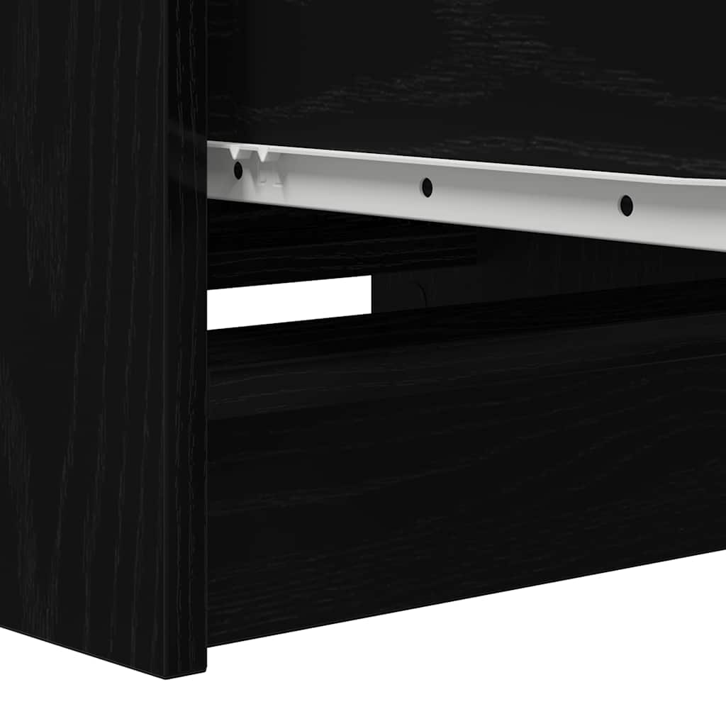 Dressoir 37,5x35x99 cm spaanplaat zwart eikenkleurig is nu te koop bij PeponiXL, paradijselijk wonen!