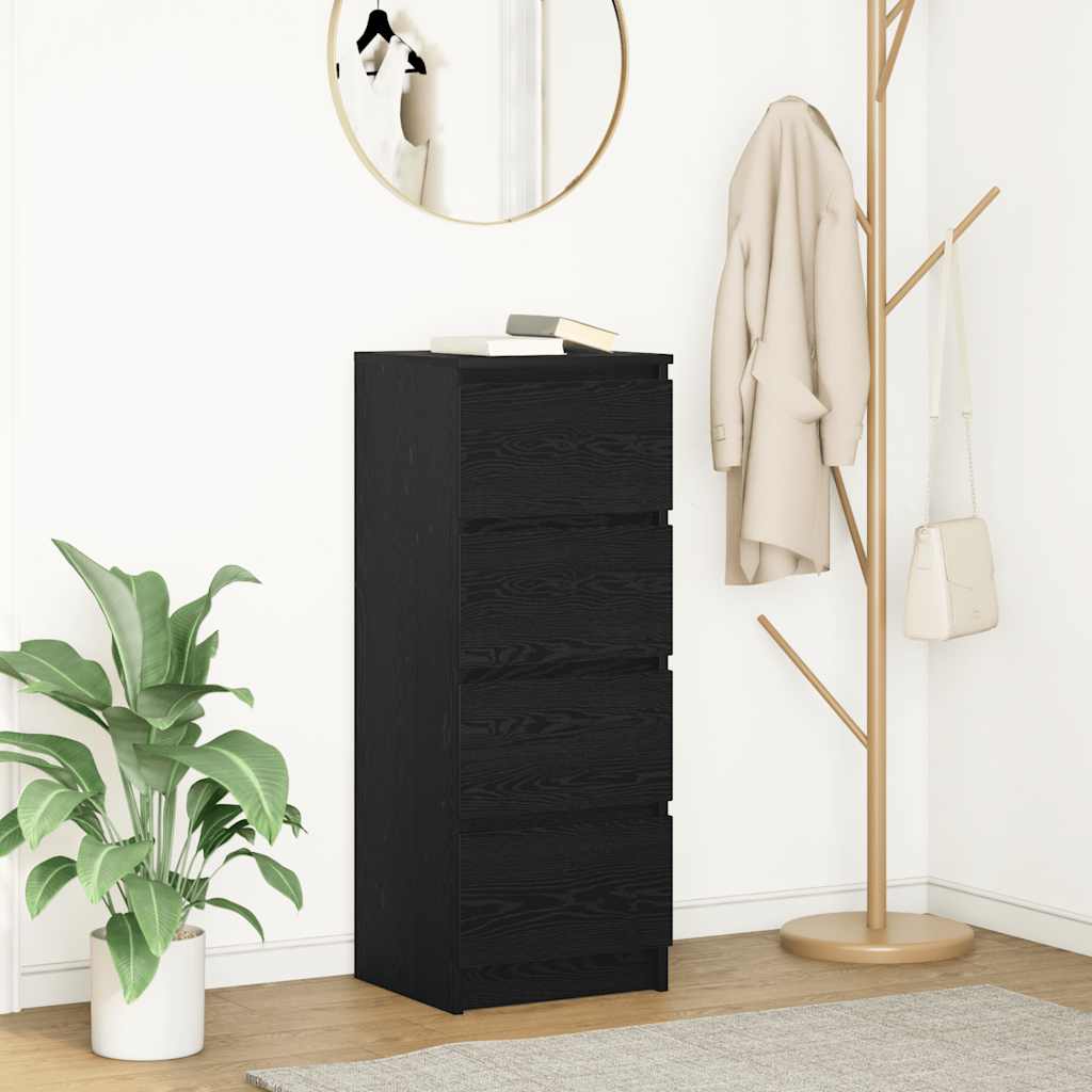 Dressoir 37,5x35x99 cm spaanplaat zwart eikenkleurig is nu te koop bij PeponiXL, paradijselijk wonen!