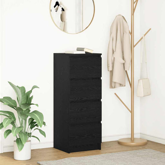 Dressoir 37,5x35x99 cm spaanplaat zwart eikenkleurig is nu te koop bij PeponiXL, paradijselijk wonen!