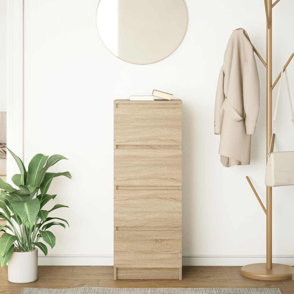 Dressoir 37,5x35x99 cm spaanplaat sonoma eikenkleurig is nu te koop bij PeponiXL, paradijselijk wonen!