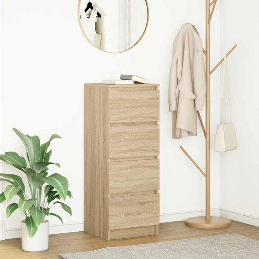 Dressoir 37,5x35x99 cm spaanplaat sonoma eikenkleurig is nu te koop bij PeponiXL, paradijselijk wonen!