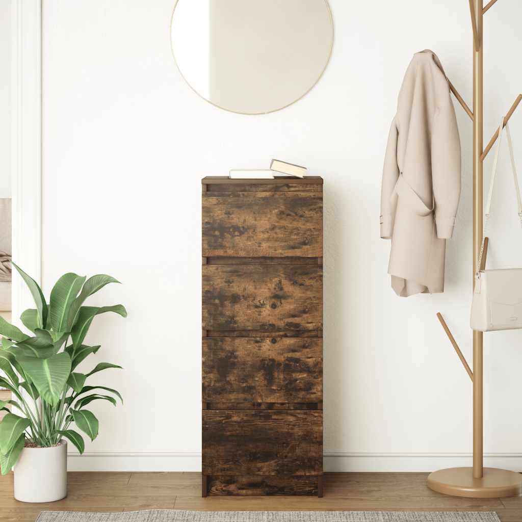 Dressoir 37,5x35x99 cm spaanplaat gerookt eikenkleurig is nu te koop bij PeponiXL, paradijselijk wonen!