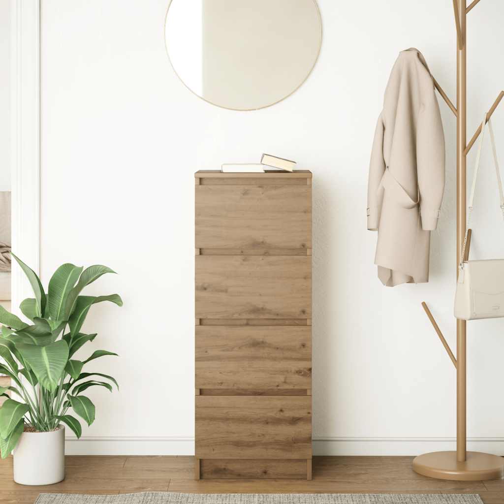 Dressoir 37,5x35x99 cm spaanplaat ambachtelijk eikenkleurig is nu te koop bij PeponiXL, paradijselijk wonen!