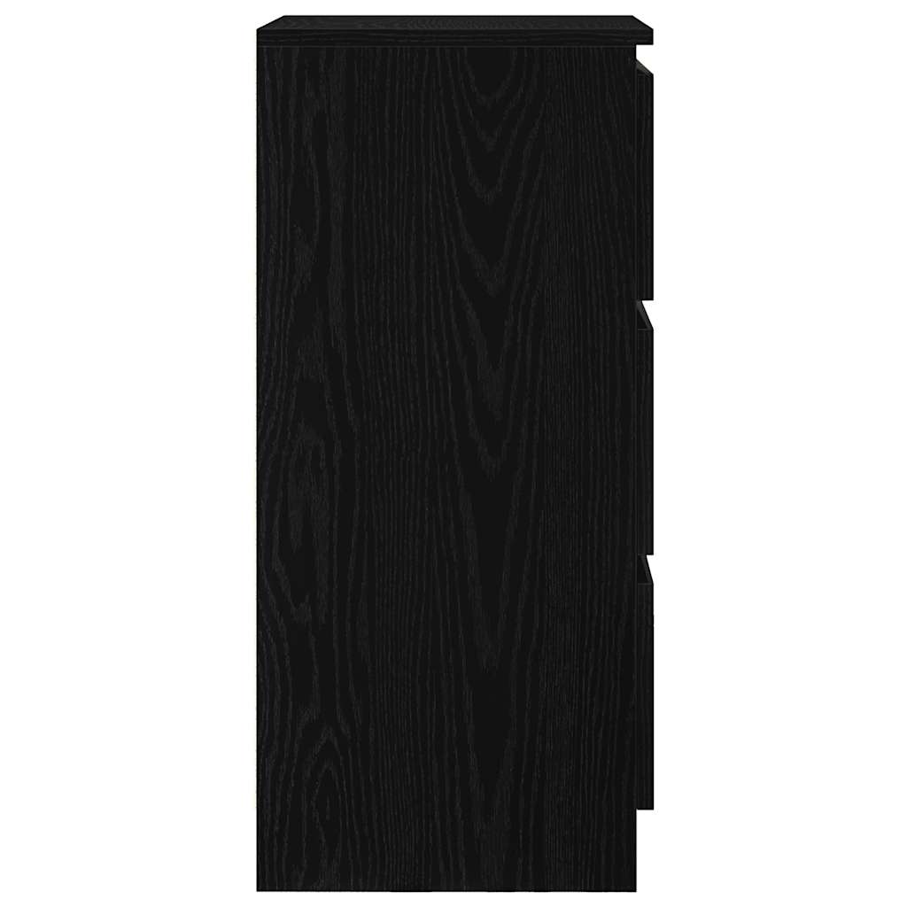 Dressoir 37,5x35x76 cm spaanplaat zwart eikenkleurig is nu te koop bij PeponiXL, paradijselijk wonen!