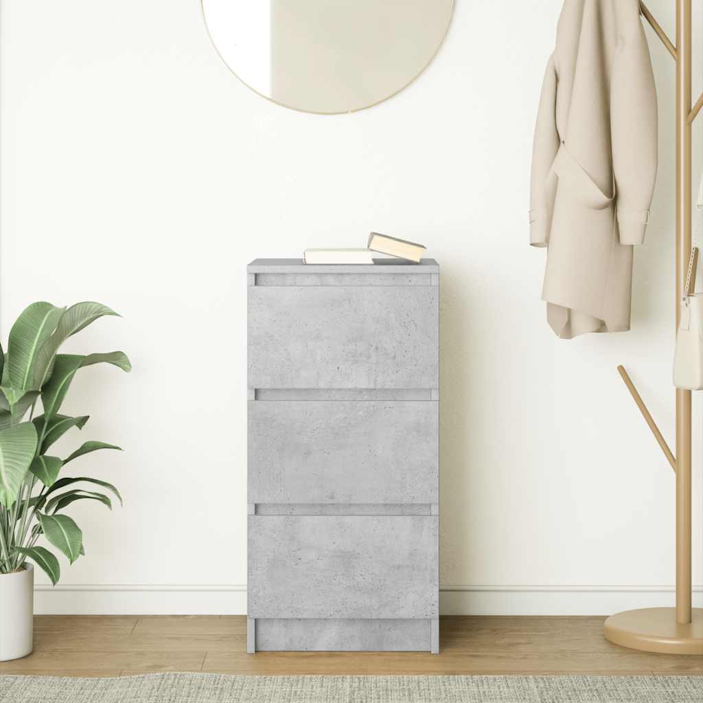 Dressoir 37,5x35x76 cm bewerkt hout betongrijs is nu te koop bij PeponiXL, paradijselijk wonen!