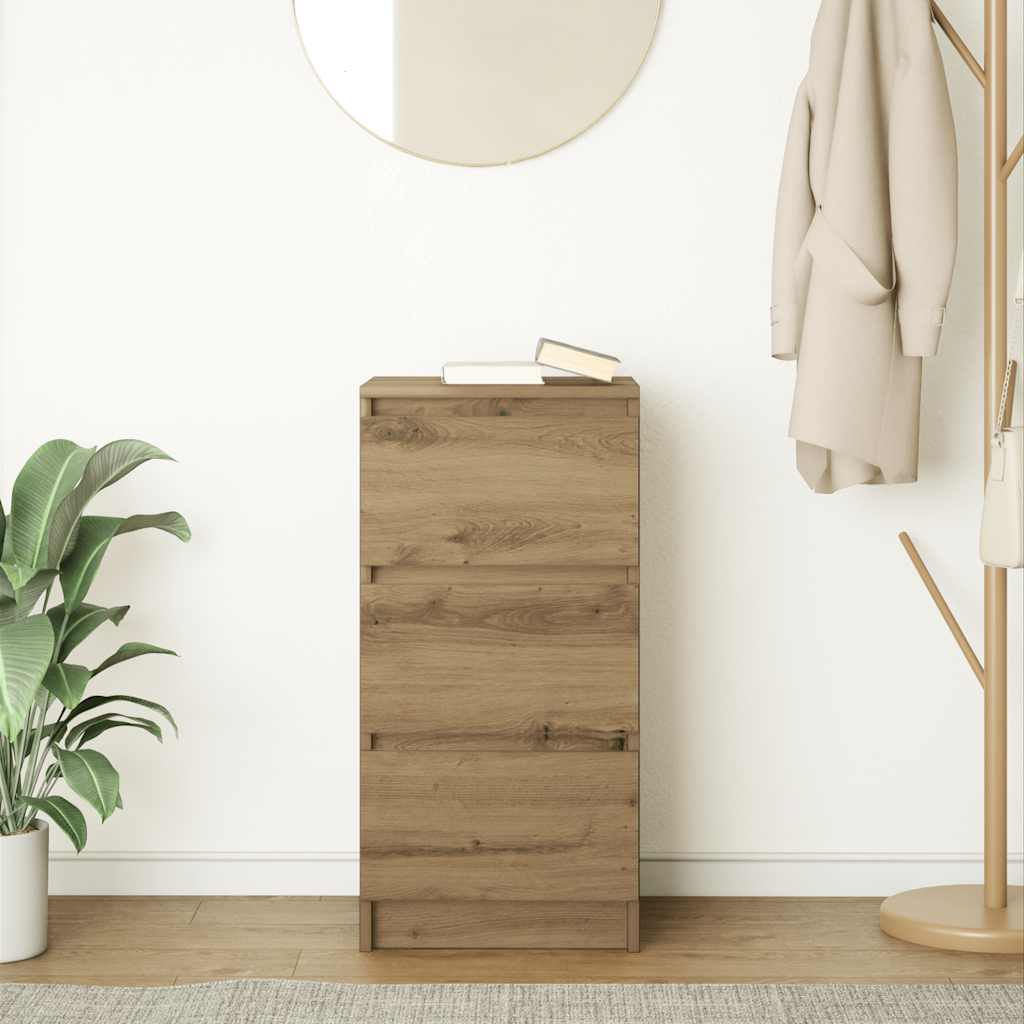 Dressoir 37,5x35x76 cm bewerkt hout artisanaal eikenkleurig is nu te koop bij PeponiXL, paradijselijk wonen!