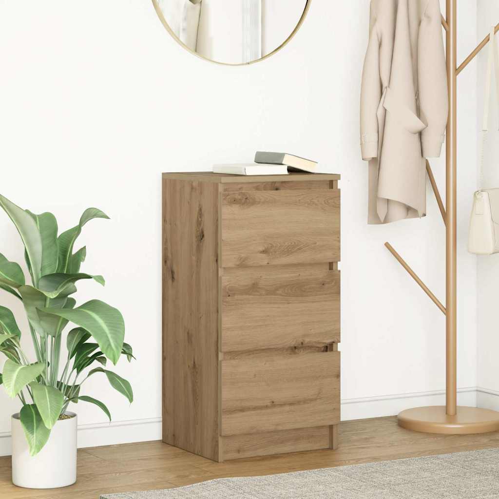 Dressoir 37,5x35x76 cm bewerkt hout artisanaal eikenkleurig is nu te koop bij PeponiXL, paradijselijk wonen!