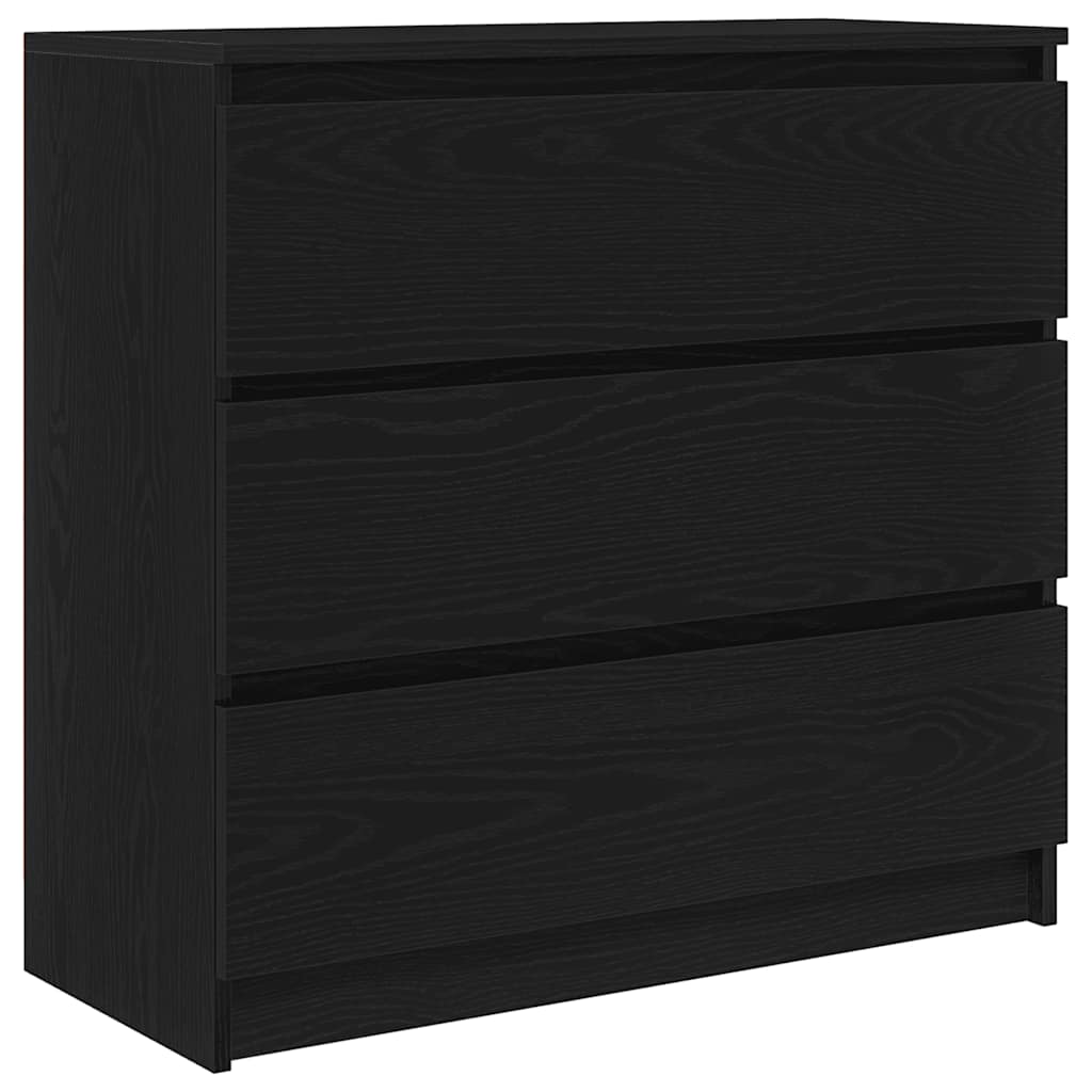 Dressoir 80x35x76 cm spaanplaat zwart eikenkleurig is nu te koop bij PeponiXL, paradijselijk wonen!