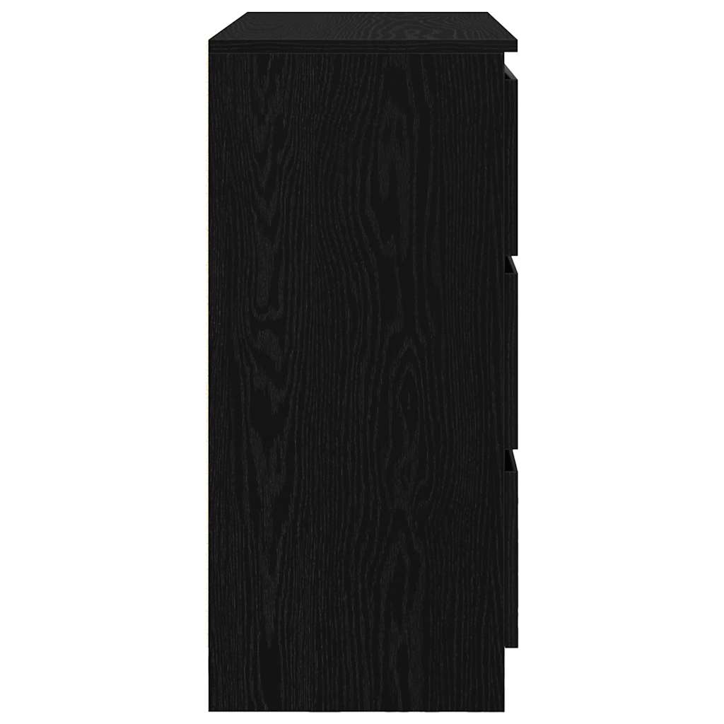 Dressoir 80x35x76 cm spaanplaat zwart eikenkleurig is nu te koop bij PeponiXL, paradijselijk wonen!