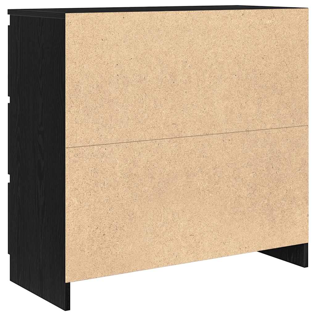 Dressoir 80x35x76 cm spaanplaat zwart eikenkleurig is nu te koop bij PeponiXL, paradijselijk wonen!