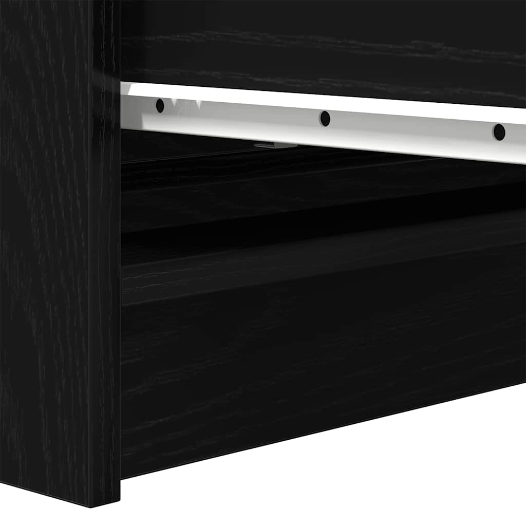 Dressoir 80x35x76 cm spaanplaat zwart eikenkleurig is nu te koop bij PeponiXL, paradijselijk wonen!