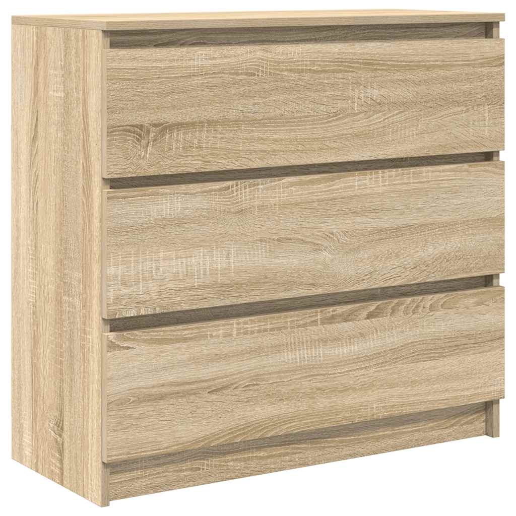 Dressoir 80x35x76 cm spaanplaat sonoma eikenkleurig is nu te koop bij PeponiXL, paradijselijk wonen!