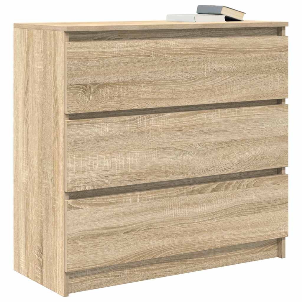 Dressoir 80x35x76 cm spaanplaat sonoma eikenkleurig is nu te koop bij PeponiXL, paradijselijk wonen!