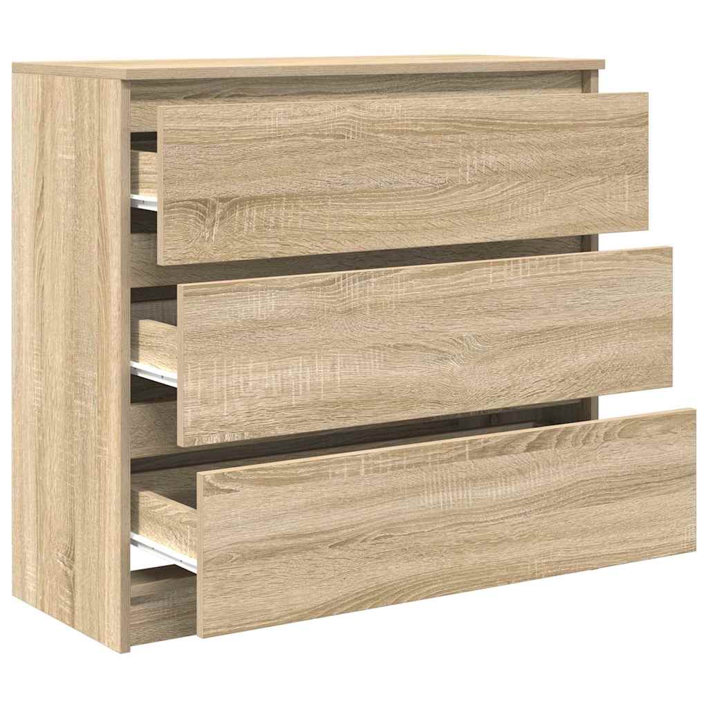 Dressoir 80x35x76 cm spaanplaat sonoma eikenkleurig is nu te koop bij PeponiXL, paradijselijk wonen!