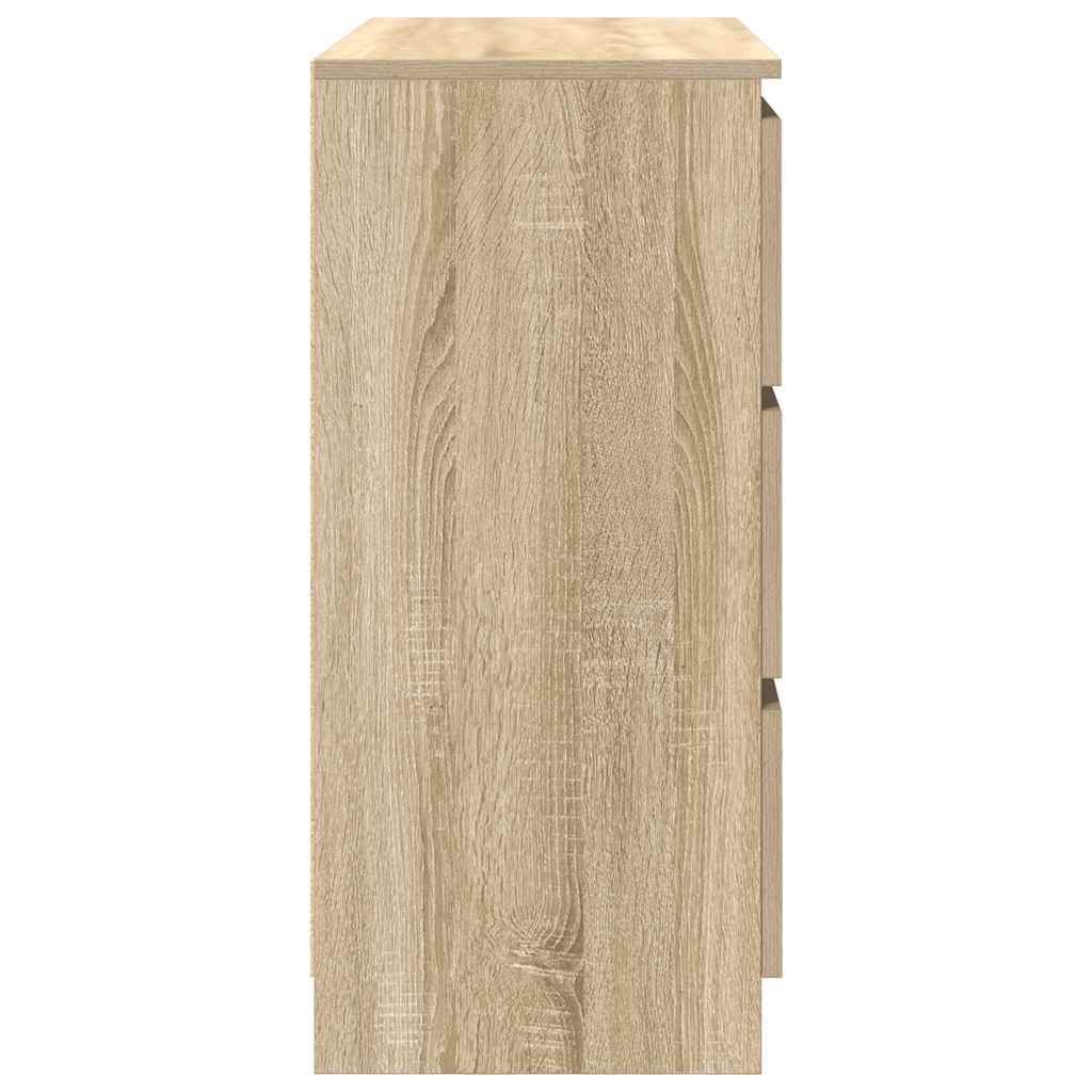 Dressoir 80x35x76 cm spaanplaat sonoma eikenkleurig is nu te koop bij PeponiXL, paradijselijk wonen!
