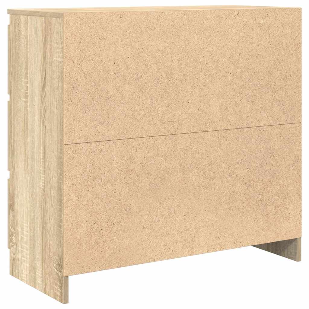 Dressoir 80x35x76 cm spaanplaat sonoma eikenkleurig is nu te koop bij PeponiXL, paradijselijk wonen!