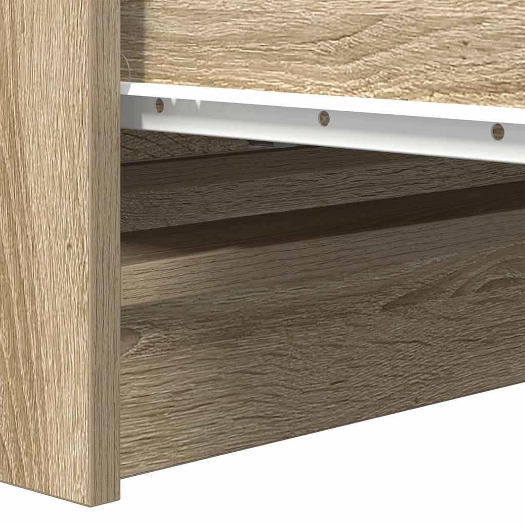 Dressoir 80x35x76 cm spaanplaat sonoma eikenkleurig is nu te koop bij PeponiXL, paradijselijk wonen!