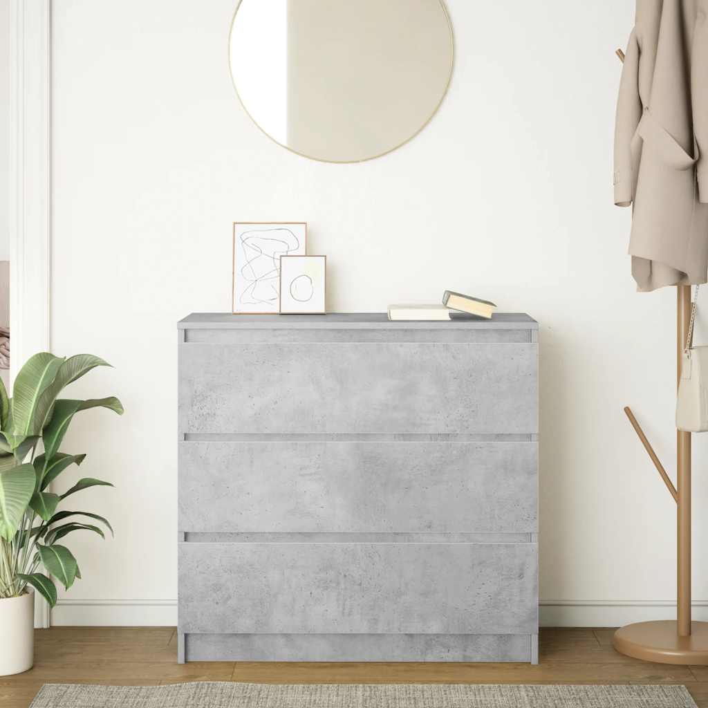 Dressoir 80x35x76 cm spaanplaat betongrijs is nu te koop bij PeponiXL, paradijselijk wonen!