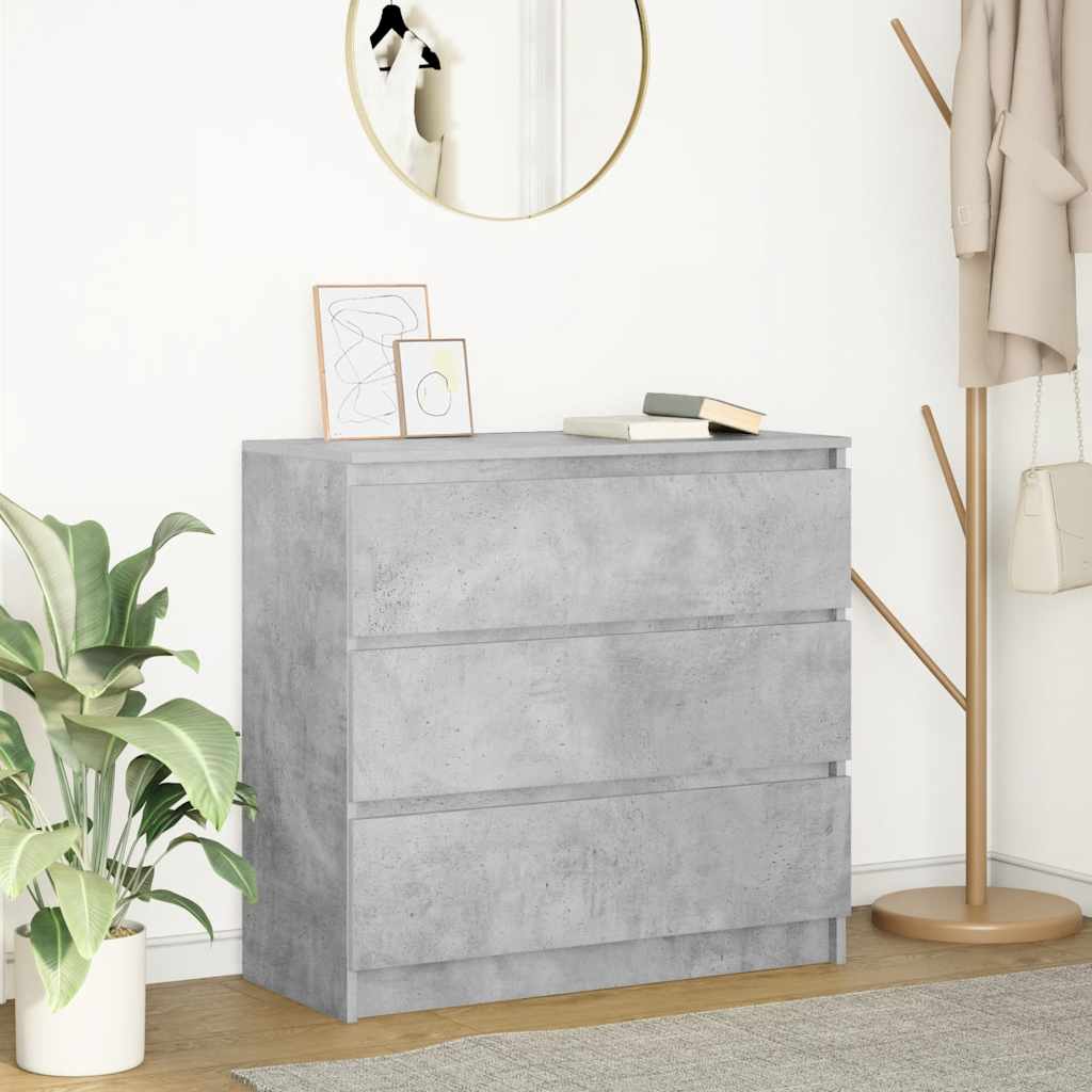 Dressoir 80x35x76 cm spaanplaat betongrijs is nu te koop bij PeponiXL, paradijselijk wonen!