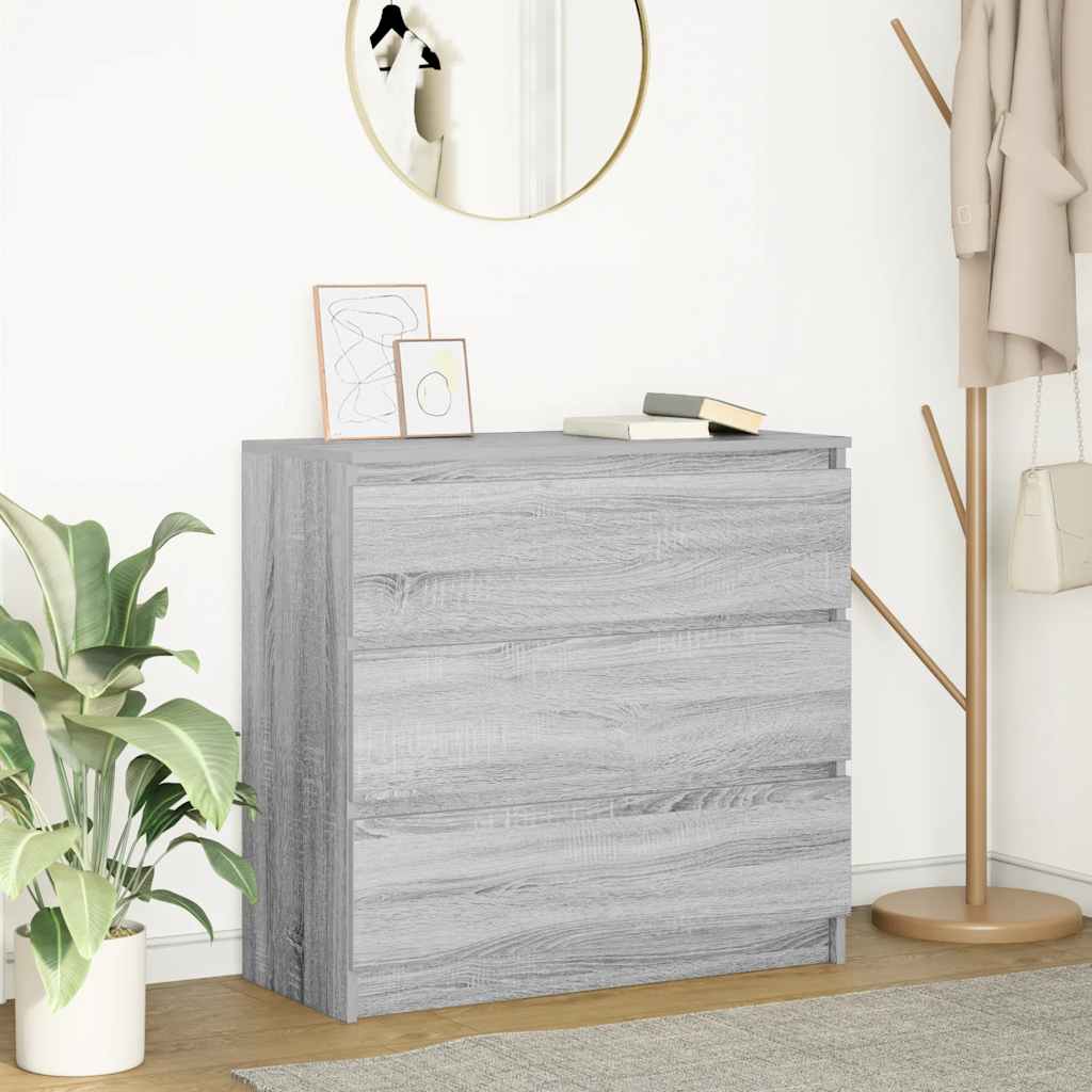 Dressoir 80x35x76 cm spaanplaat grijs sonoma is nu te koop bij PeponiXL, paradijselijk wonen!