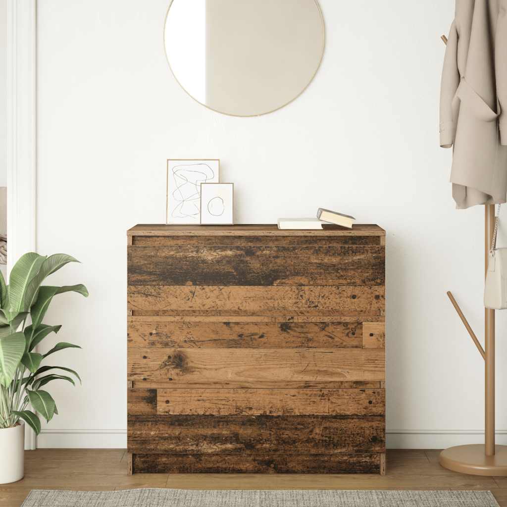 Dressoir 80x35x76 cm spaanplaat oud hout is nu te koop bij PeponiXL, paradijselijk wonen!
