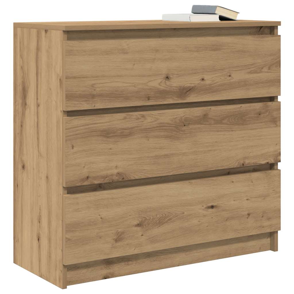 Dressoir 80x35x76 cm spaanplaat ambachtelijk eikenkleurig is nu te koop bij PeponiXL, paradijselijk wonen!