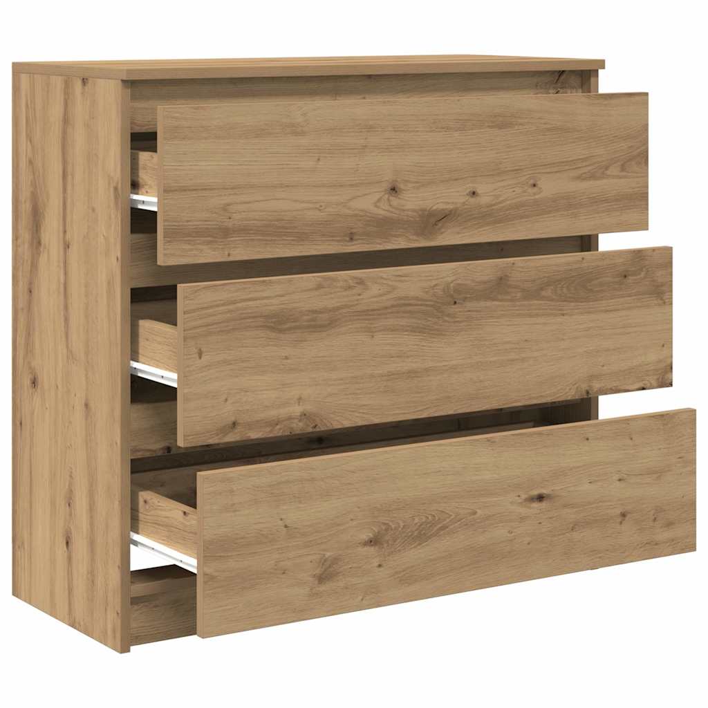 Dressoir 80x35x76 cm spaanplaat ambachtelijk eikenkleurig is nu te koop bij PeponiXL, paradijselijk wonen!