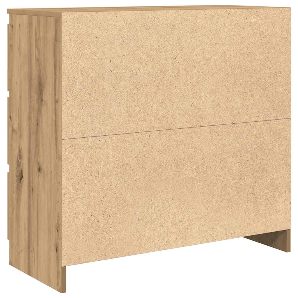 Dressoir 80x35x76 cm spaanplaat ambachtelijk eikenkleurig is nu te koop bij PeponiXL, paradijselijk wonen!