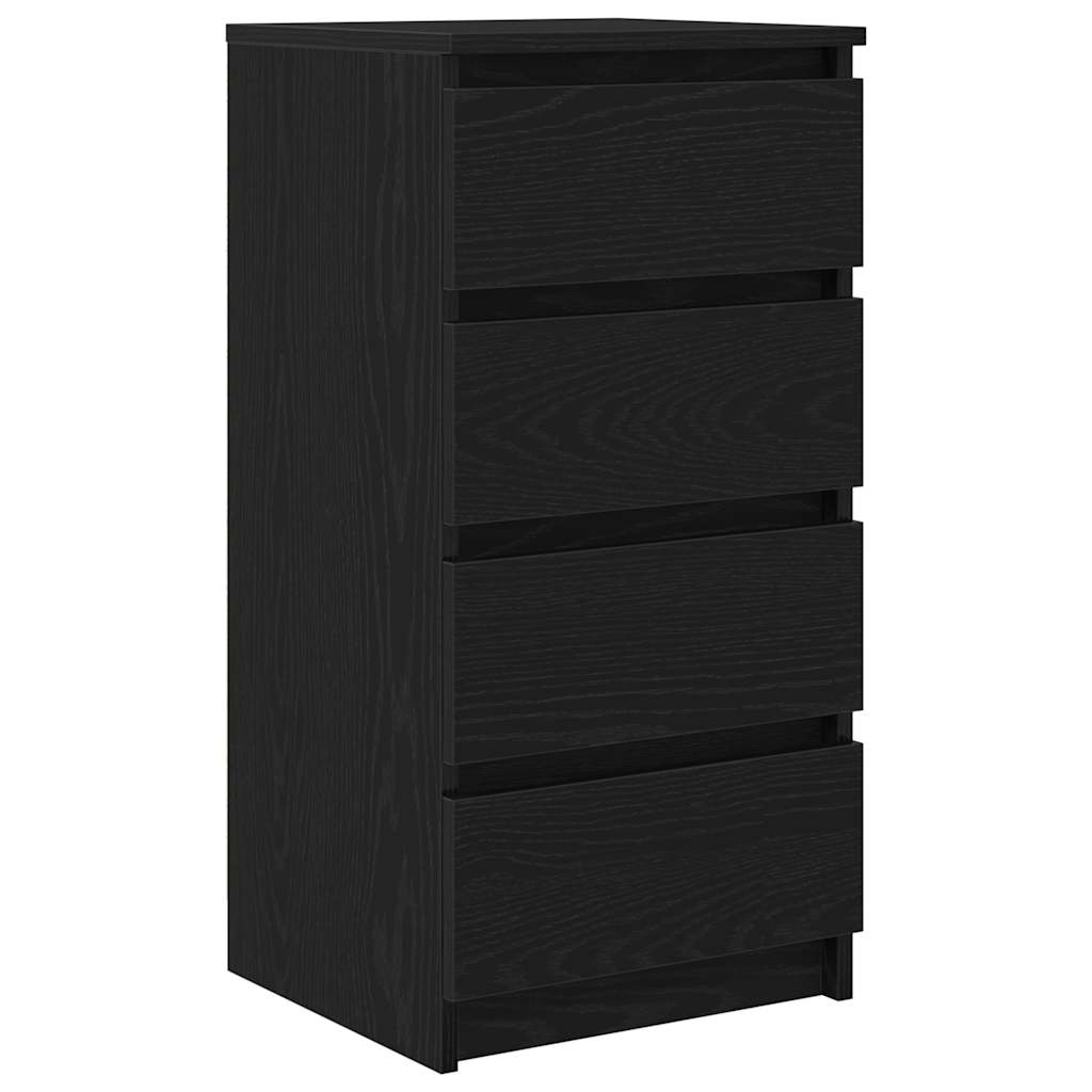 Dressoir 37,5x35x76 cm spaanplaat zwart eikenkleurig is nu te koop bij PeponiXL, paradijselijk wonen!