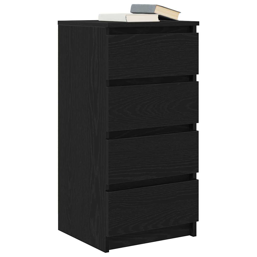 Dressoir 37,5x35x76 cm spaanplaat zwart eikenkleurig is nu te koop bij PeponiXL, paradijselijk wonen!