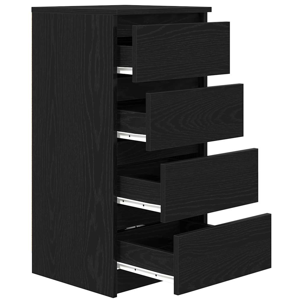 Dressoir 37,5x35x76 cm spaanplaat zwart eikenkleurig is nu te koop bij PeponiXL, paradijselijk wonen!