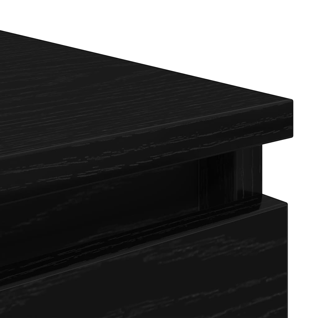 Dressoir 37,5x35x76 cm spaanplaat zwart eikenkleurig is nu te koop bij PeponiXL, paradijselijk wonen!