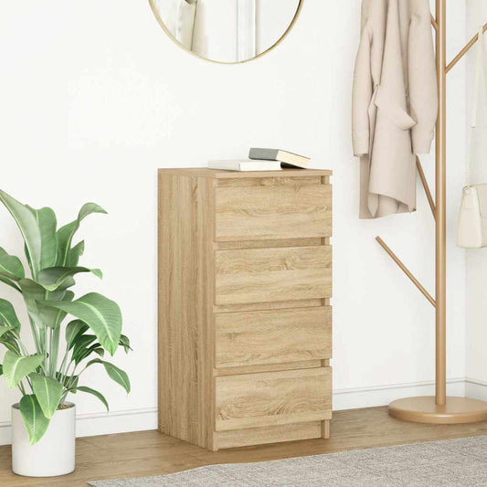 Dressoir 37,5x35x76cm bewerkt hout sonoma eikenkleurig is nu te koop bij PeponiXL, paradijselijk wonen!
