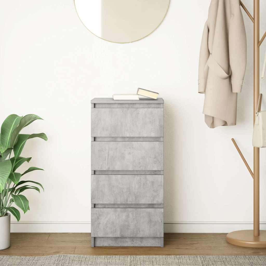 Dressoir 37,5x35x76 cm bewerkt hout betongrijs is nu te koop bij PeponiXL, paradijselijk wonen!