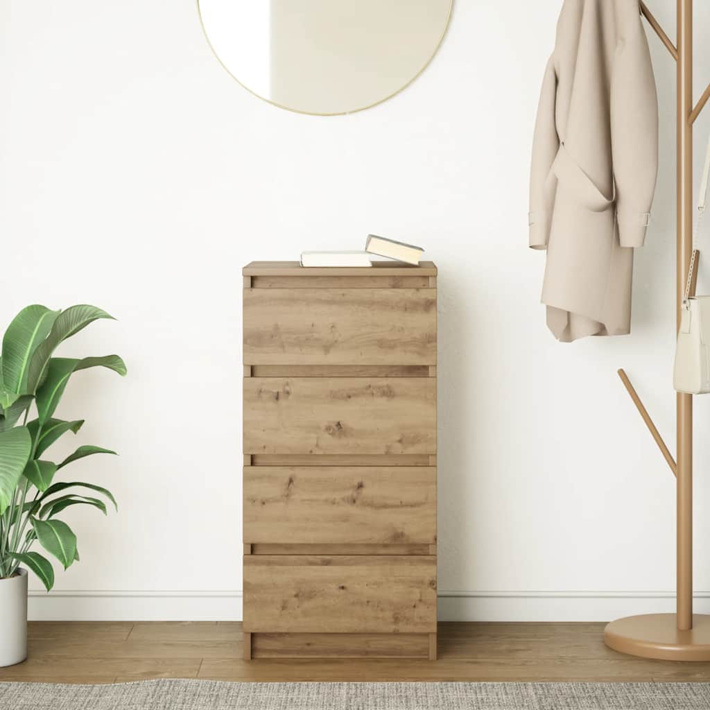 Dressoir 37,5x35x76 cm bewerkt hout artisanaal eikenkleurig is nu te koop bij PeponiXL, paradijselijk wonen!