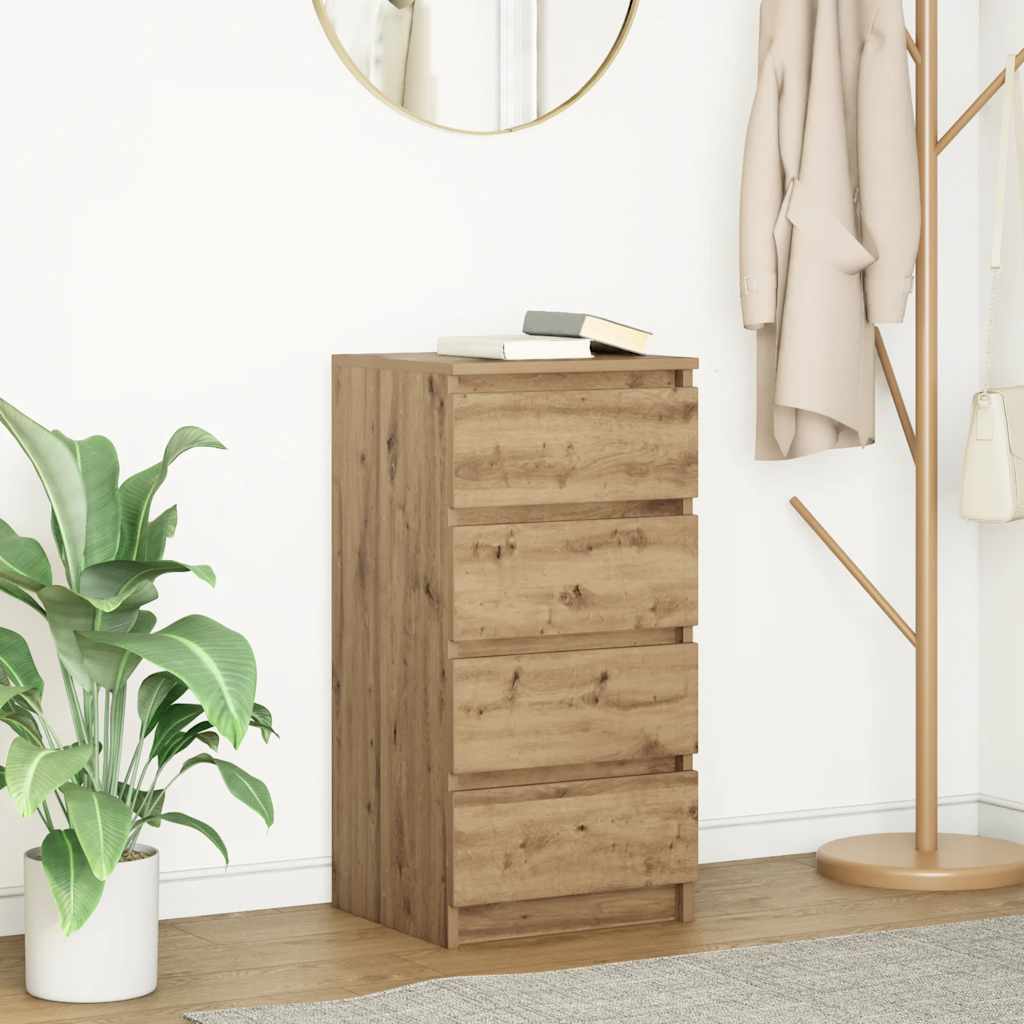Dressoir 37,5x35x76 cm bewerkt hout artisanaal eikenkleurig is nu te koop bij PeponiXL, paradijselijk wonen!
