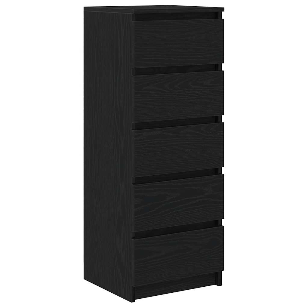 Dressoir met lades 37,5x35x99 cm spaanplaat zwart eikenkleurig is nu te koop bij PeponiXL, paradijselijk wonen!