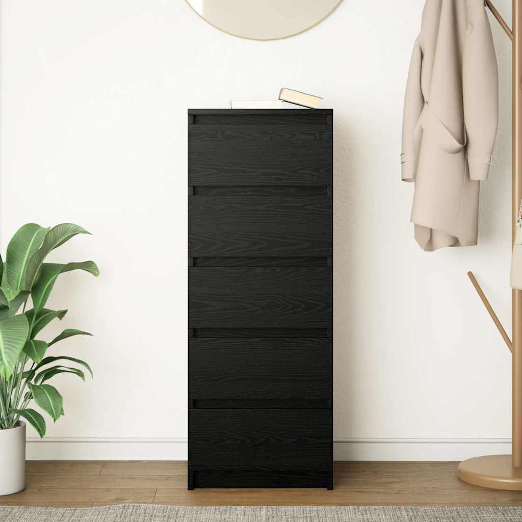 Dressoir met lades 37,5x35x99 cm spaanplaat zwart eikenkleurig is nu te koop bij PeponiXL, paradijselijk wonen!