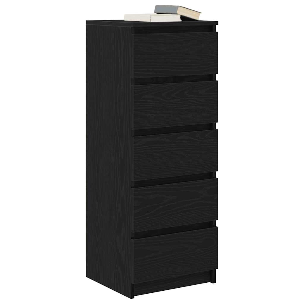 Dressoir met lades 37,5x35x99 cm spaanplaat zwart eikenkleurig is nu te koop bij PeponiXL, paradijselijk wonen!