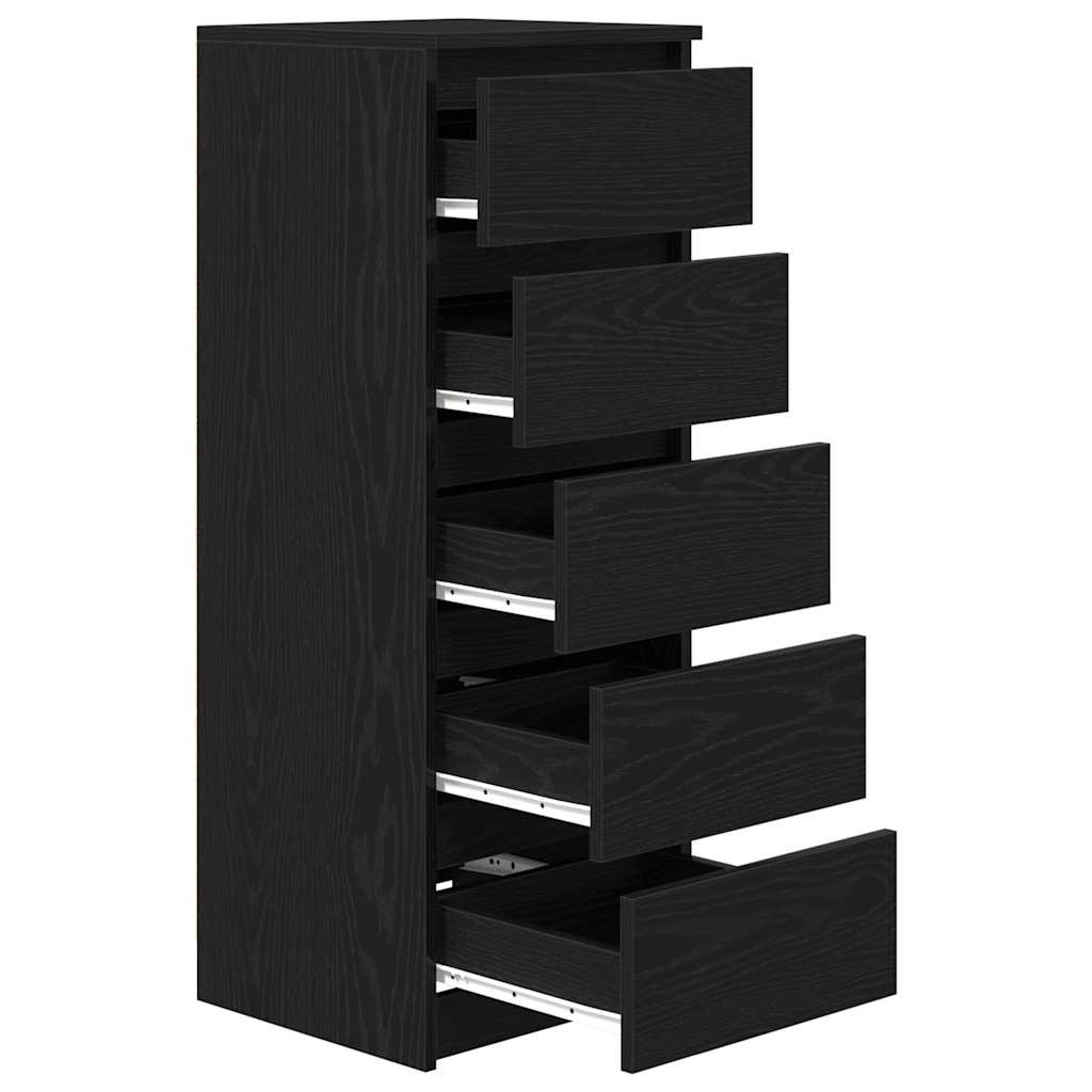 Dressoir met lades 37,5x35x99 cm spaanplaat zwart eikenkleurig is nu te koop bij PeponiXL, paradijselijk wonen!