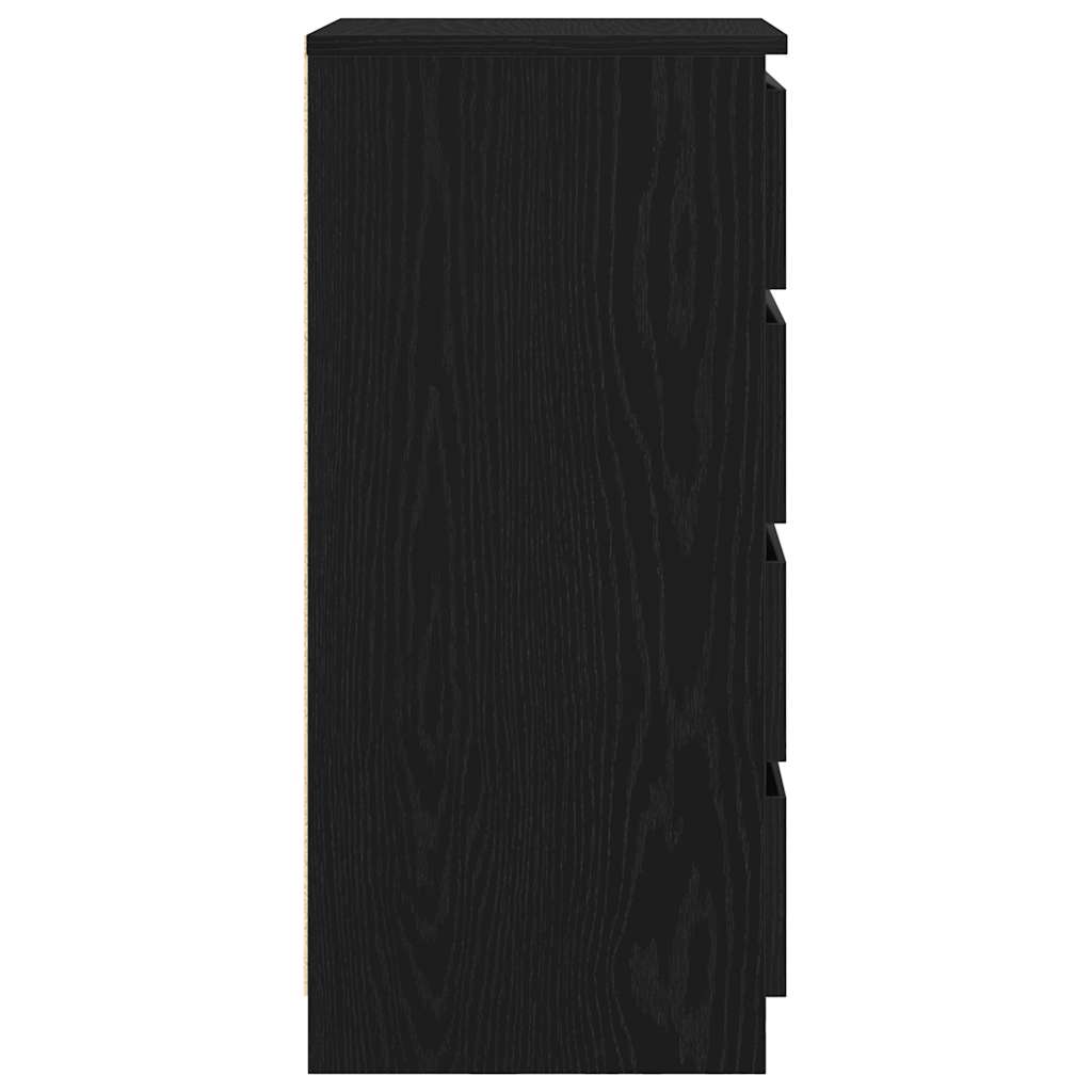 Dressoir met lades 37,5x35x99 cm spaanplaat zwart eikenkleurig is nu te koop bij PeponiXL, paradijselijk wonen!