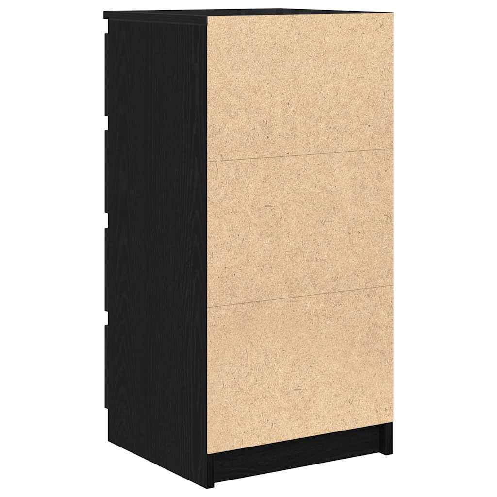Dressoir met lades 37,5x35x99 cm spaanplaat zwart eikenkleurig is nu te koop bij PeponiXL, paradijselijk wonen!