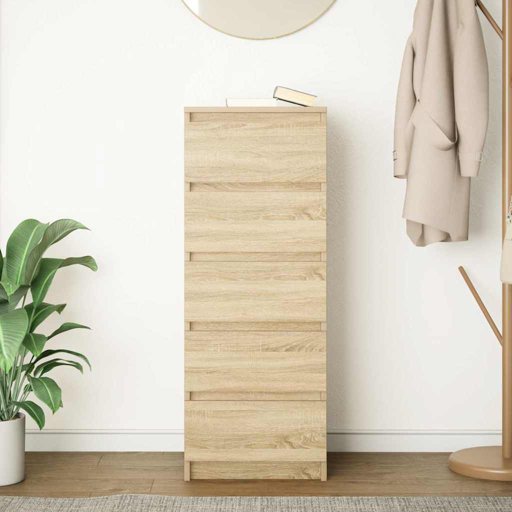 Dressoir met lades 37,5x35x99 cm spaanplaat sonoma eikenkleurig is nu te koop bij PeponiXL, paradijselijk wonen!